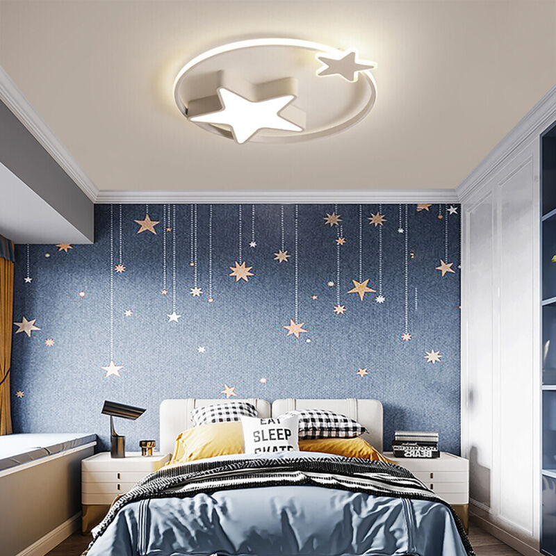 LED Moderne Kinderlampe Kinderzimmer Jungen Mädchen Deckenlampe Weiß Sternenhimmel Decken Licht,für Wohnzimmer Küche Kinderzimmer