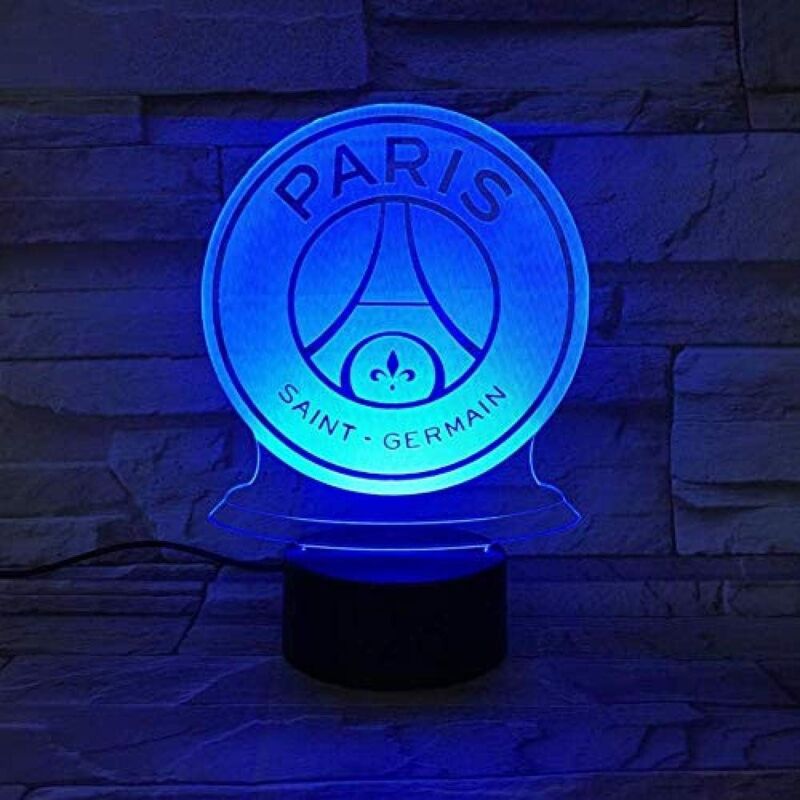 Ymyny - LED-Nachtlicht fc Paris Saint-Germain Fußballclub 3D-Illusion Kinder Fußballlogo psg Schreibtischlampe