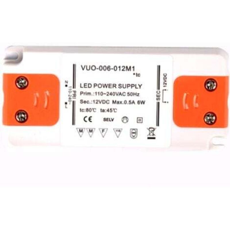 LED-Netzteil-Transformator – 6 w, 12 v dc, 0,25 a – Konstantspannung für LED-Streifen und G4-, MR11-, MR16-LED-Lampen