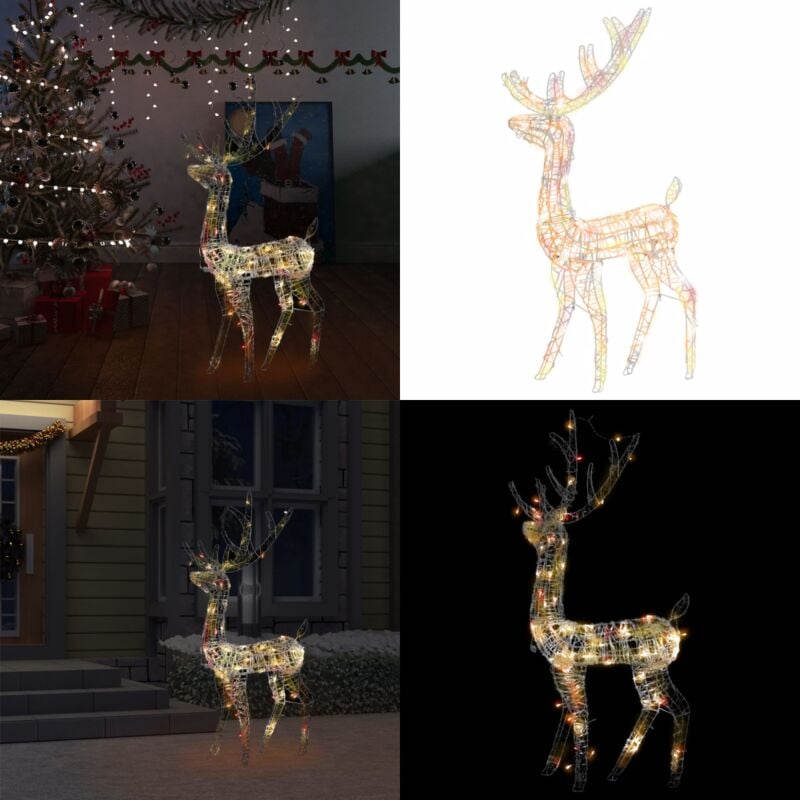LED-Rentier Acryl Weihnachtsdekoration 140 LEDs 120 cm Bunt - LED-Dekoration - Weihnachtsdeko - Rentierfigur - Outdoor-Beleuchtung