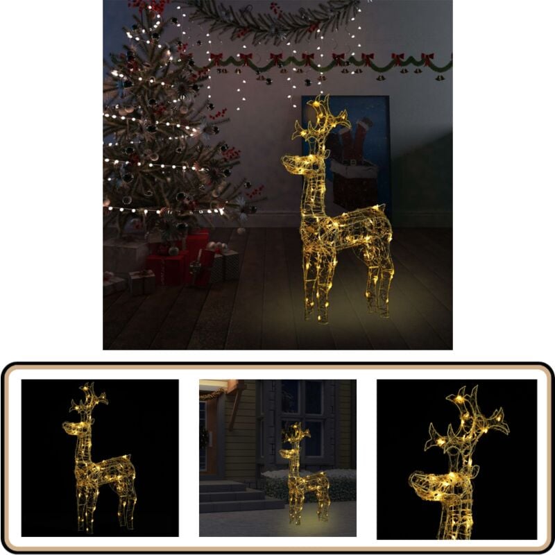 LED-Rentier Weihnachtsdeko 90 LEDs 60x16x100 cm Acryl - Weihnachtsdeko - Lichterkette - Rentierfigur - Outdoor Dekoration - Winterdekoration
