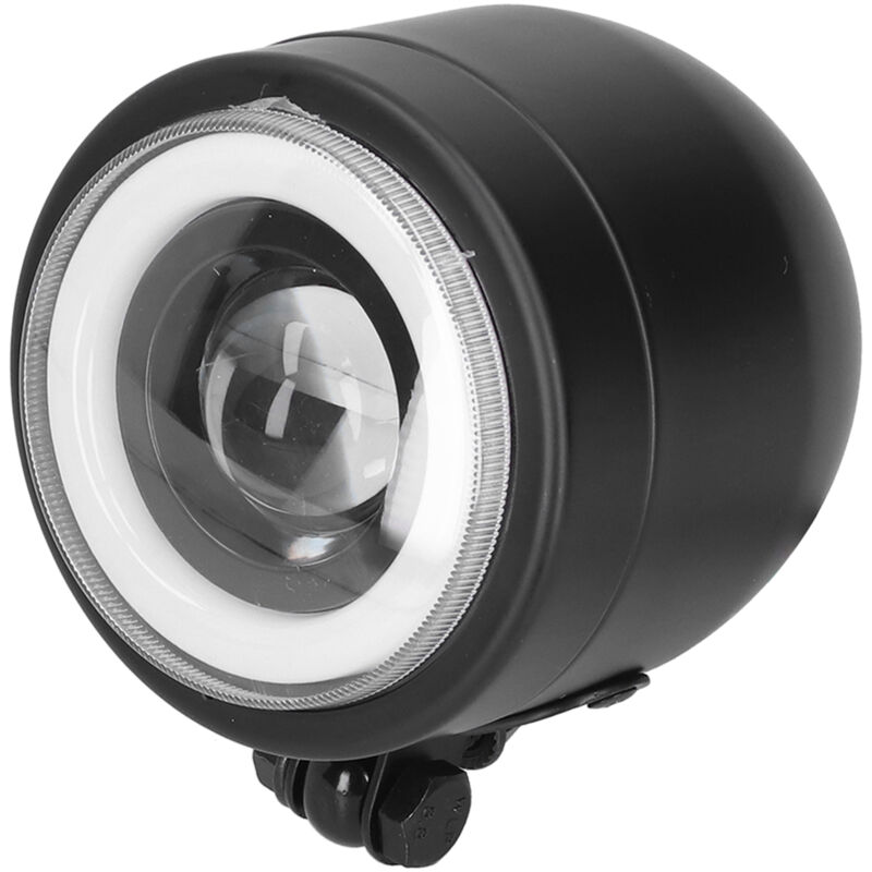 LED-Scheinwerfer mit Fern- und Abblendlicht, Angel-Eye-Design, geeignet für die meisten Cruiser-, Chopper-, Bobber- und Cafe-Racer-Motorräder (weißes