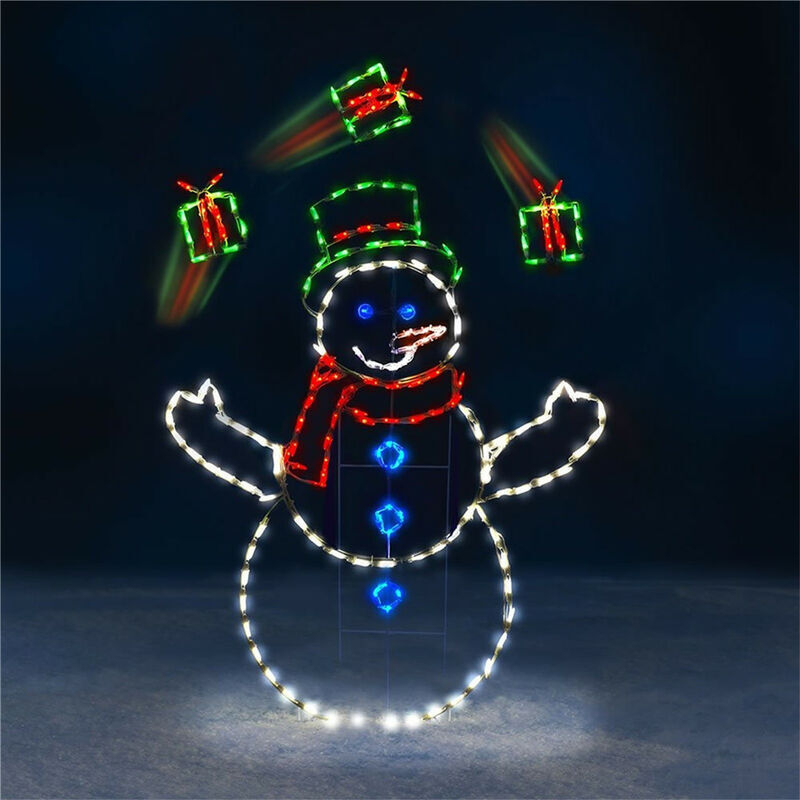 LED-Schneemann-Weihnachtsbeleuchtung, Außendekorationen, Gartenfiguren, Gartenornamente