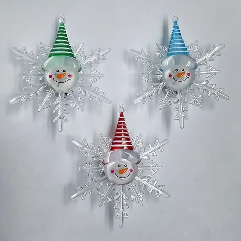 LED-Schneemannlampe mit Schneeflocke und Saugnapf für Decke und Nachttisch, Nachtlicht für Weihnachtsdekoration