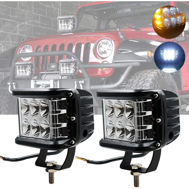 LED-Seitenscheinwerfer, 45 W, 12 Pods, Auto-Notblitzwürfel, Stroboskoplicht, Seitenscheinwerfer, Nebelscheinwerfer, Arbeitslampe für Jeep, ATV, SUV,