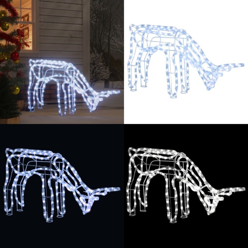 LED-Silhouette Rentier Kaltweiß 73x31x45 cm - Weihnachtsbeleuchtung Rentier - Weihnachtsdeko Rentier - Home & Living