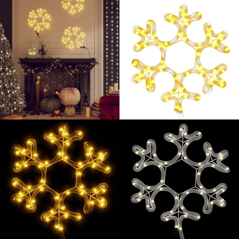 LED-Silhouette Schneeflocke 48 LEDs Warmweiß 27x27 cm - Weihnachtsdeko - Outdoor Weihnachtsdeko - Home & Living