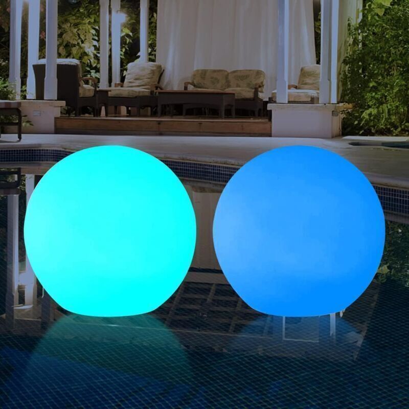 LED-Spa-Leuchten, 2er-Set schwimmende 40-cm-Leuchten, IP67 wasserdichte LED-Poolleuchten, Poollichtkugeln mit Fernbedienung für Gartenpartys, Gärten,
