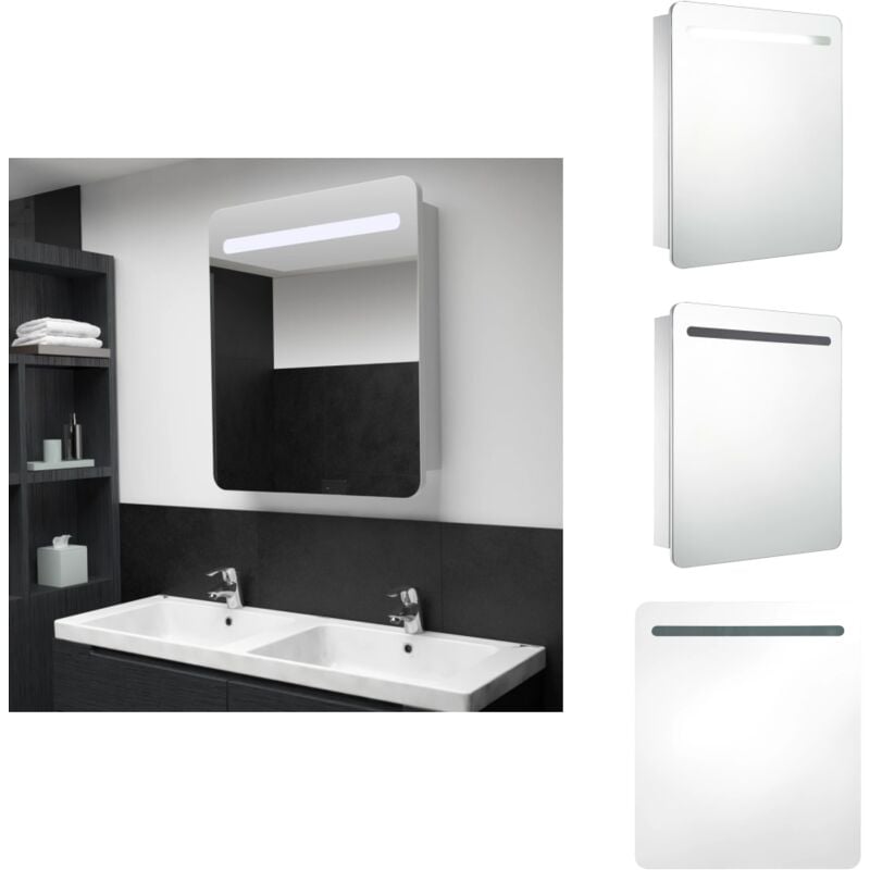 Vidaxl - LED-Spiegelschrank 68x9x80 cm - LED-Spiegelschrank - Badezimmerspiegel - Kosmetikspiegel - Wandspiegel - Spiegelschrank Weiß