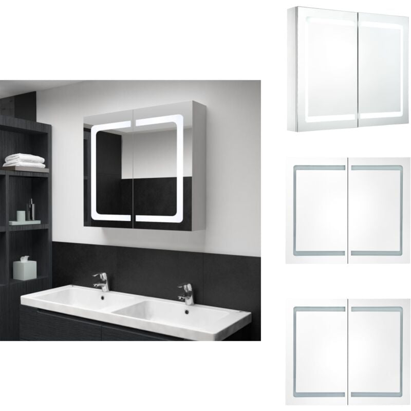 LED-Spiegelschrank 80x12,2x68 cm - LED-Spiegelschrank - Badezimmerspiegel - Kosmetikspiegel - Aufbewahrungsschrank - Badespiegel