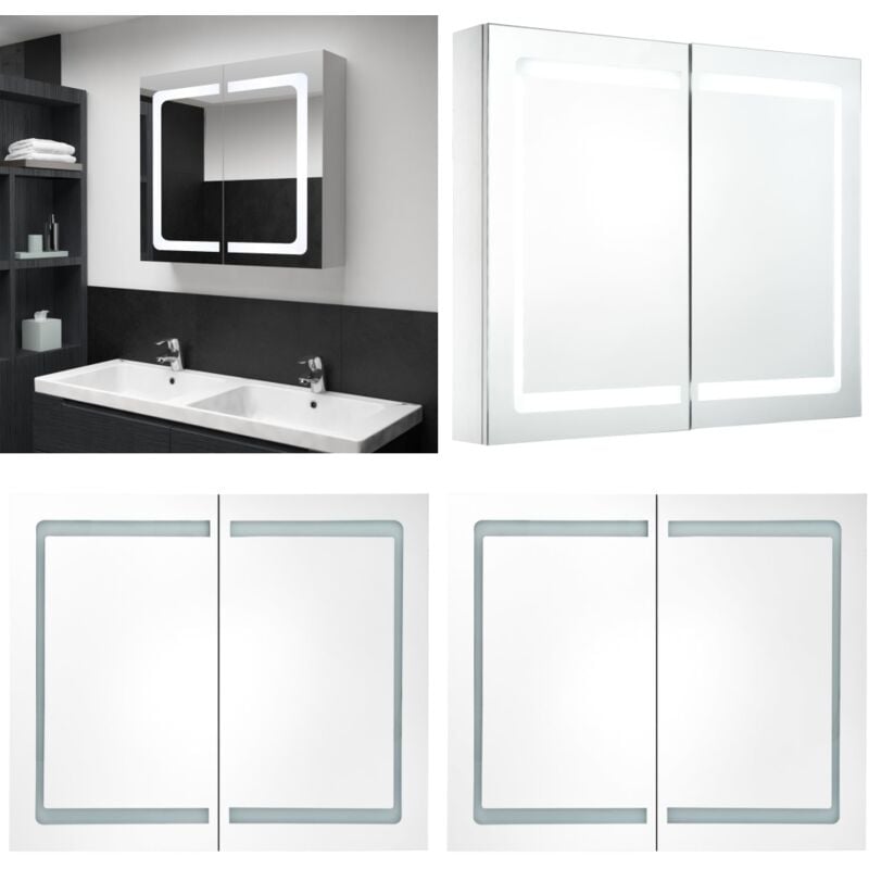 Vidaxl - LED-Spiegelschrank 80x12,2x68 cm - LED-Spiegelschrank - Badezimmerspiegel - Kosmetikspiegel - Aufbewahrungsschrank - Badespiegel - Home &
