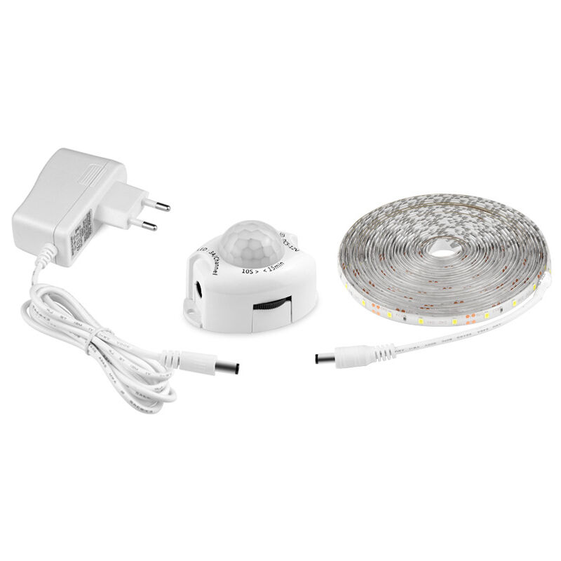 LED-Streifen mit Bewegungssensor, selbstklebender flexibler LED-Streifen, wasserdicht IP65 mit 12-V-Stromversorgung, Lichtleiste für Schlafzimmer,