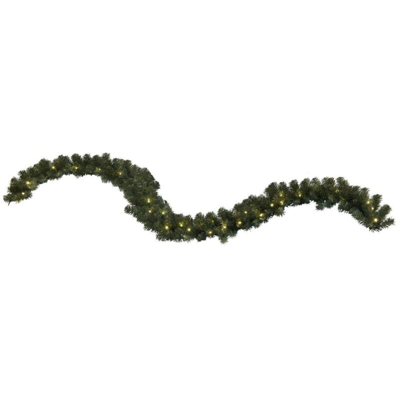 Best Season - Star Trading Outdoor Tannengirlande ,Ottawa', Weihnachtsbeleuchtung mit 30 LEDs, Netzbetrieb, grün, warmweiß, l 2,7 Meter