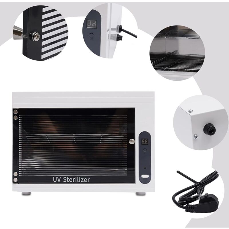 Led UV-Sterilisator Kabinett Desinfektion Box Edelstahl Tablett medizinische Sterilisator Edelstahl-Tablett, Desinfektionsmittel-Box für Salon