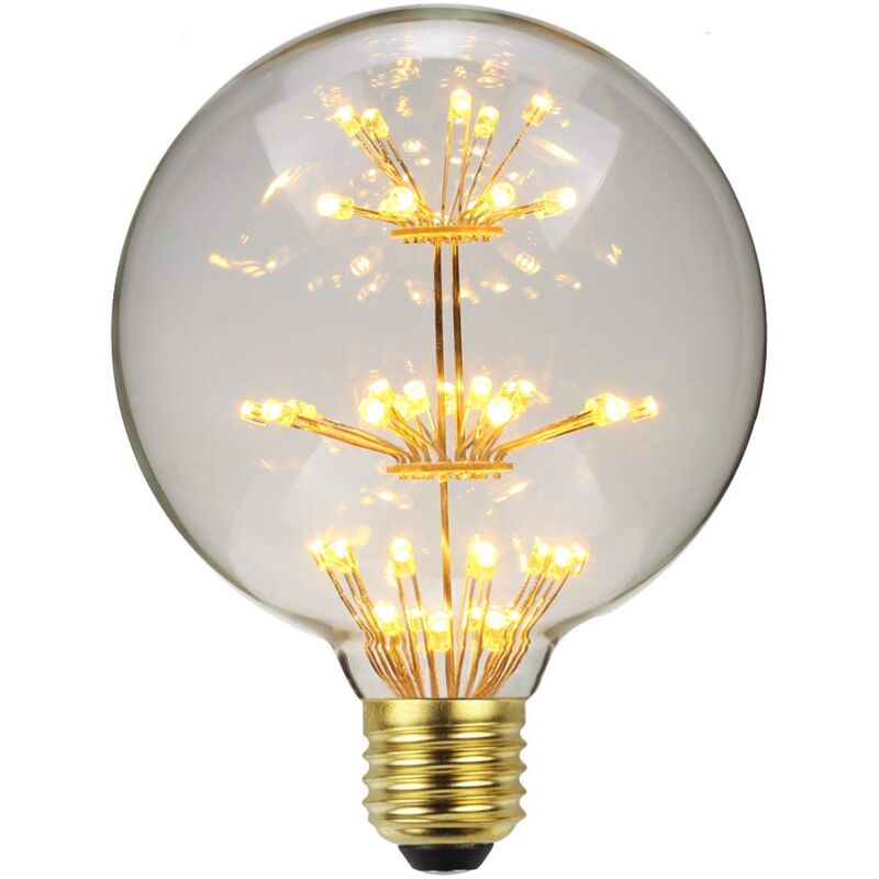 Beijiyi - LED-Vintage-Glühbirne, RGB-Feuerwerk, Edison-Glühbirne, 3 w, 220/240 v, E27, dekorative Glühbirne (G95)