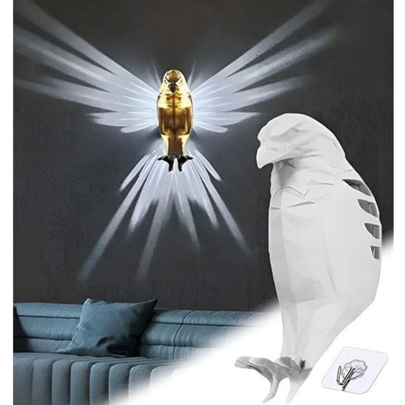 LED-Wandlampe 3D - Adler – Schatteneffekt Lampe, Warmes Licht – Zeitgenössische Design Dekoration - Realistisches Tier - Harz