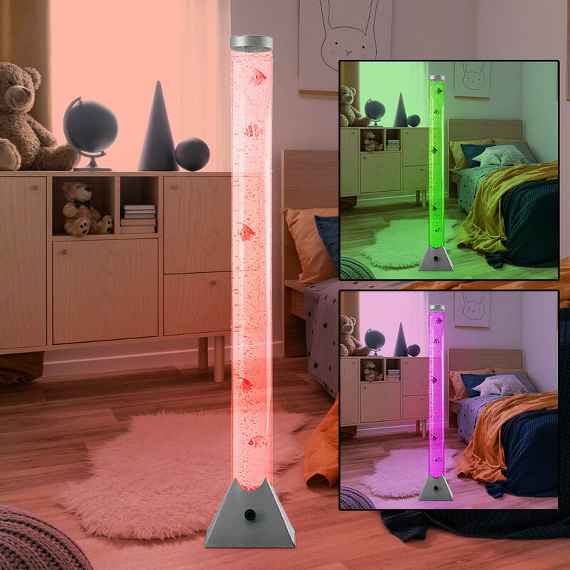 Rgb led Steh Leuchte Wohn Zimmer Wasser Sprudel Säule Deko Fische Stand Lampe
