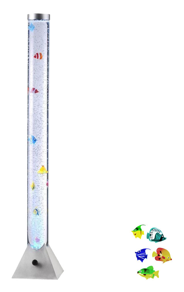 Rgb led Farbwechsel Wasser Lampe rund Fische bunt Stand Leuchte Dekoration Sprudel Säule sparsam