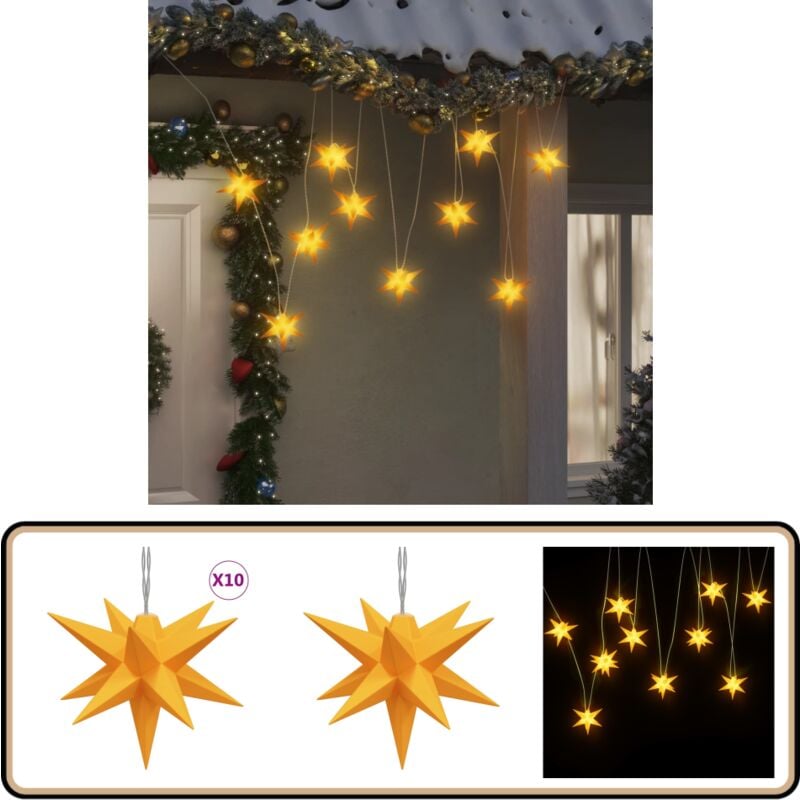 LED-Weihnachtsstern mit 10 LEDs Gelb 10 cm - led Sternlicht - Weihnachtsdeko - Lichterkette - Outdoor Beleuchtung - Indoor Beleuchtung