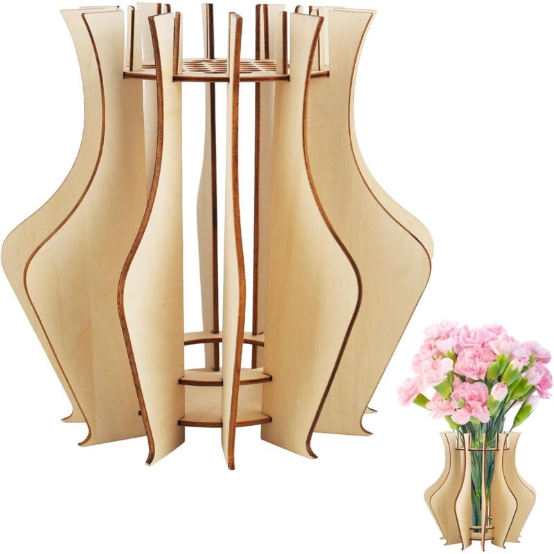 Lego-Blumenvase, Holzvasen-Bausatz, Holzpuzzle, Lego-Blumenstraußvase, Ständer für Rosen, Orchideen, Pflanzen, Geschenk für Blumenliebhaber