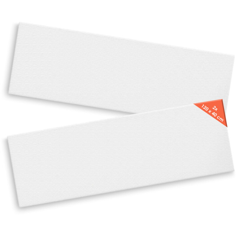 Leinwand auf Keilrahmen 2er Set - 120 x 40 cm - Kunstleinwand mit 3-fach grundiertem Leinentuch