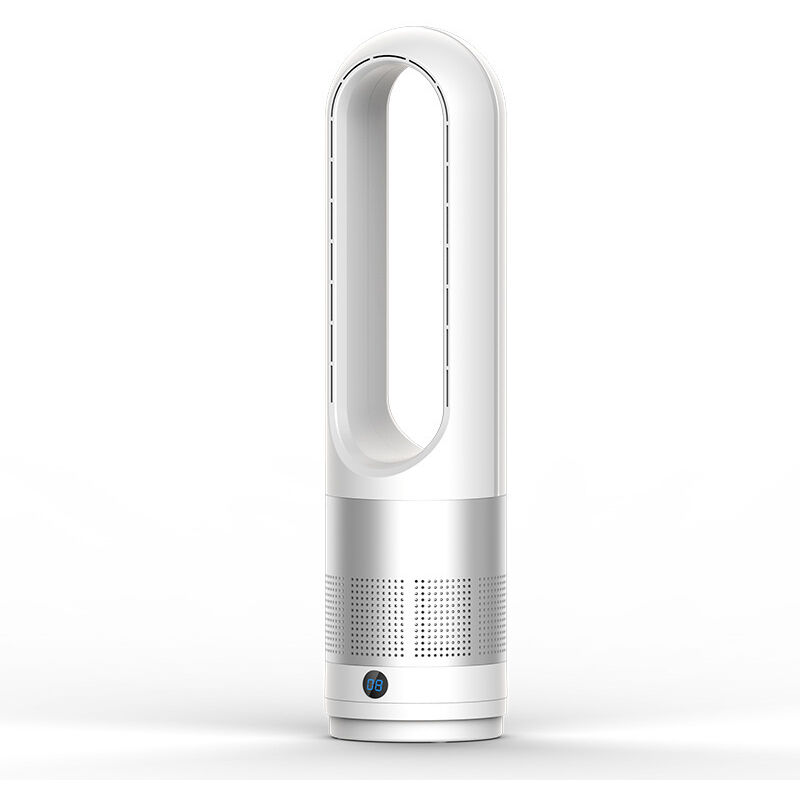 Leiser flügelloser Turmventilator mit Fernbedienung, 8 Geschwindigkeiten, 80°-Oszillation, Timer, LED-Anzeige, geeignet für Schlafzimmer und Büro,