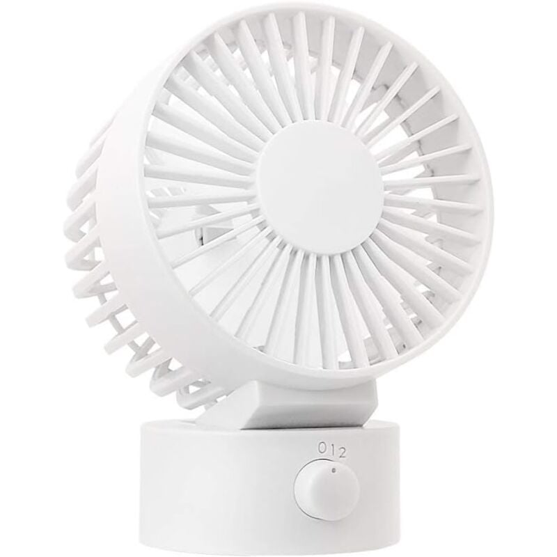 Osqi - Leiser Mini-Tischventilator, persönlicher tragbarer USB-Ventilator für Büro, Zuhause, Büro und Schlafzimmer – Weiß