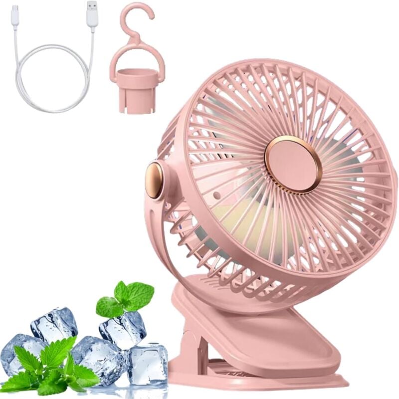 Leiser USB-Ventilator, Tischventilator, Mini-Ventilator mit 5 Geschwindigkeitsstufen, 360°-Drehung, kleiner Ventilator, Tischventilator, zum