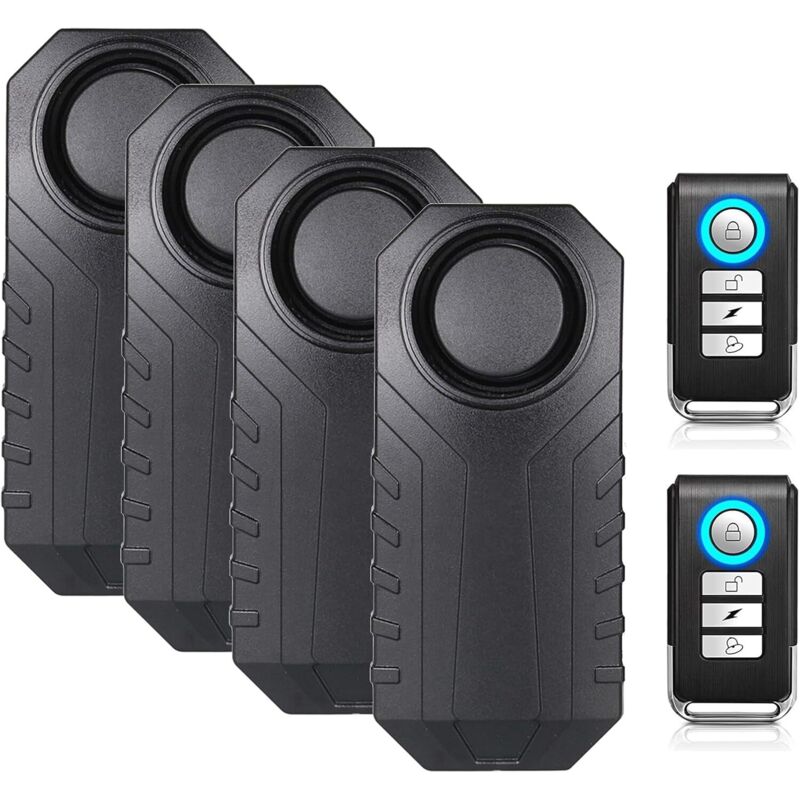 Leistungsstarker, drahtloser 113dB-Fahrradalarm mit Bewegungs- und Vibrationsmelder, wasserdicht, ferngesteuertes Sicherheitsalarmsystem für