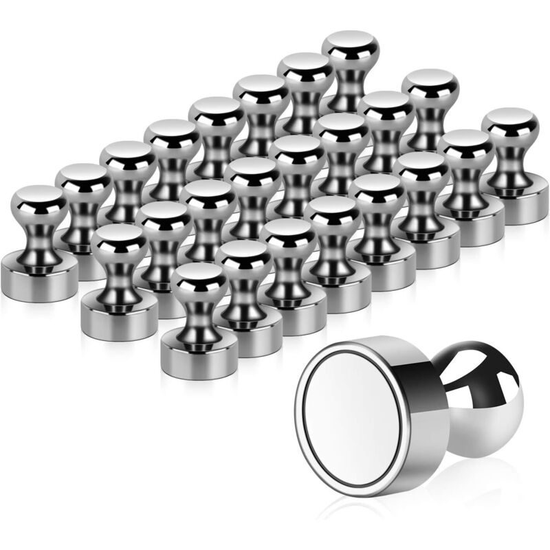 Magnete, 24 Stück Metallmagnete, starke Magnete 12 x 16 mm – Edelstahlmagnete, Kühlschrankmagnete für Pinnwände, Kühlschränke usw. – mit