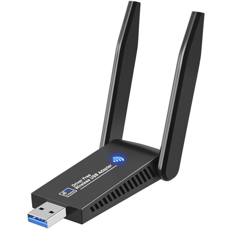 Ulisem - Leistungsstarker WLAN-Dongle, Dualband usb 3.0 WLAN-Dongle, 2,4 G/5,8 GHz WLAN-Dongle, WLAN-USB-Adapter für PC/Laptop/Desktop/Tablet,