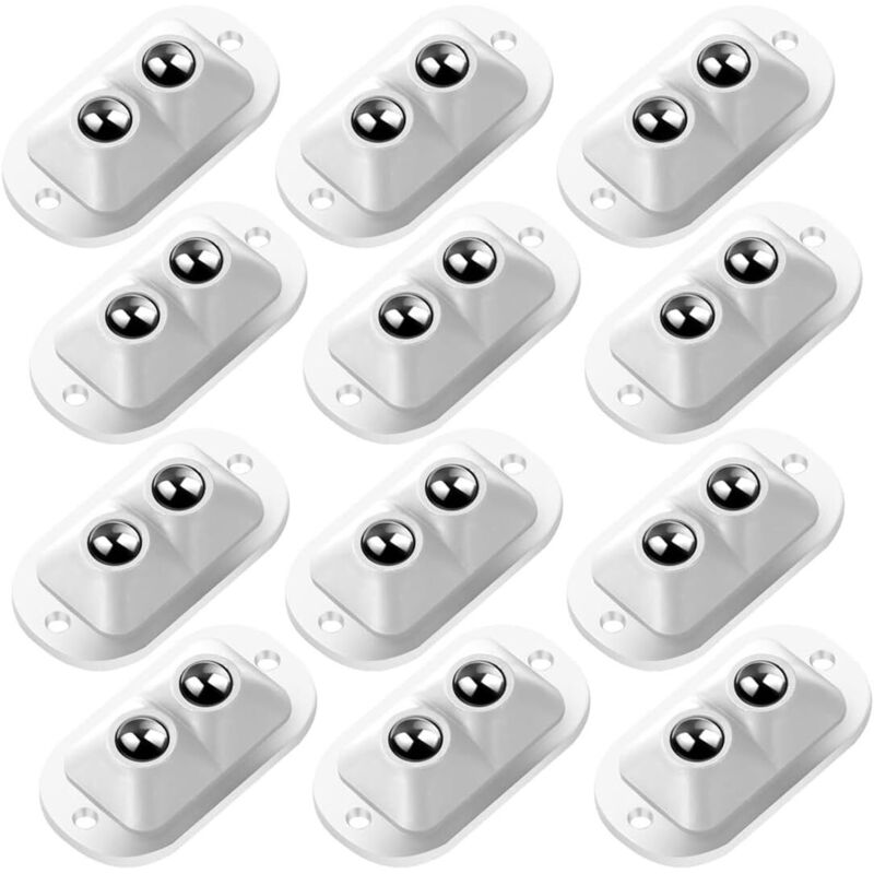 Lenkrollen - 12 Stück 360 kleine selbstklebende Gummikugellager für Möbel, Küchengeräte, Mini-Möbelrollen, kleine selbstklebende Rollen