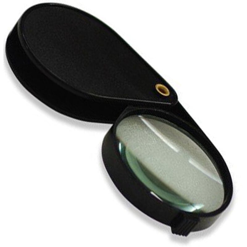 Trade Shop Traesio - Trade Shop - Taschenlupe Durchmesser 60 mm schwarz Taschenuhr Reparatur -