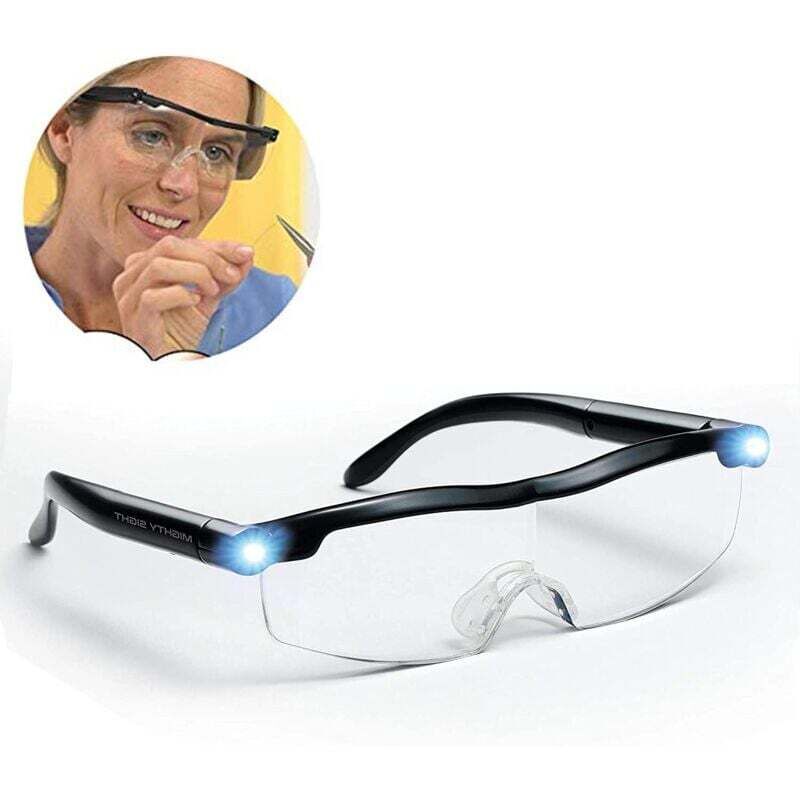 Lesebrille mit Vergrößerung und LED-Beleuchtung, 2 Stück