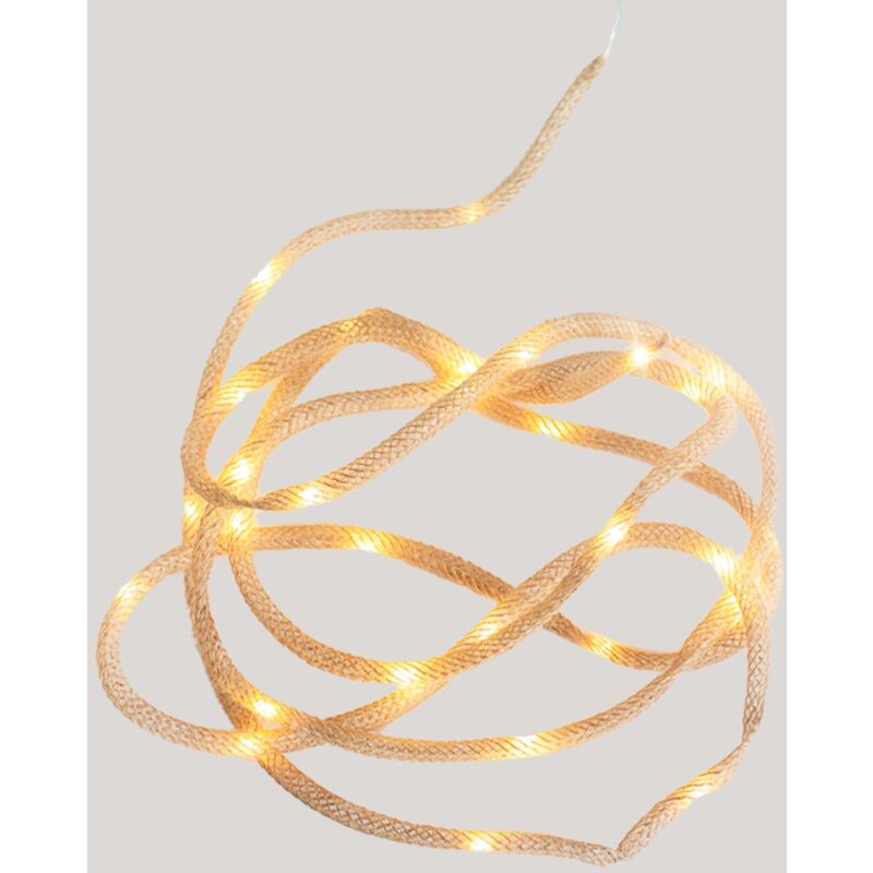 Newgarden - lia Weihnachtsbeleuchtung. Hergestellt aus Naturfasern. Länge 440 cm und warmes LED-Licht. Hergestellt in Spanien