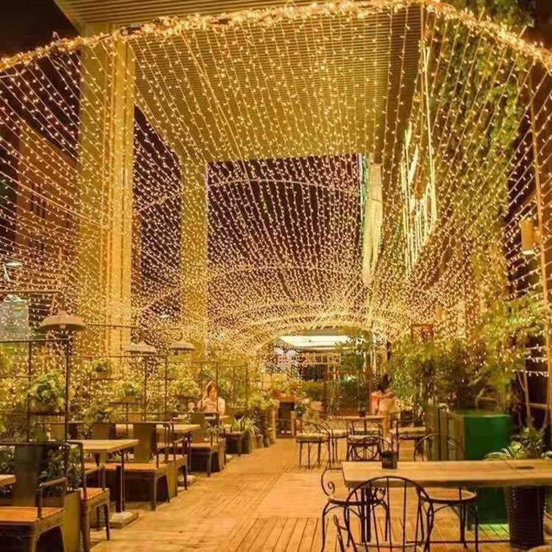 Lichtergirlande, 100 m, 1000 LEDs, Weihnachtsbeleuchtung für drinnen und draußen, 8 Modi, wasserdichte Guinguette-Girlande, transparentes Kabel für