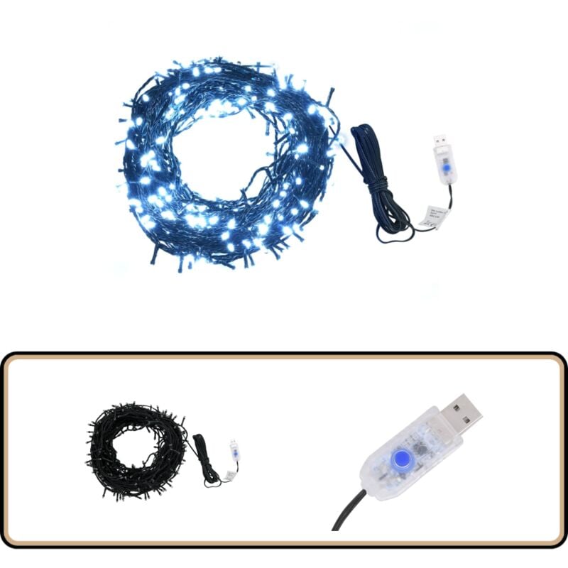 Lichterkette 400 LEDs Indoor und Outdoor 40 m Kaltweiß - LED-Lichterkette - Weihnachtsdeko - Lichterkette Kaltweiss - Lichterkette Outdoor