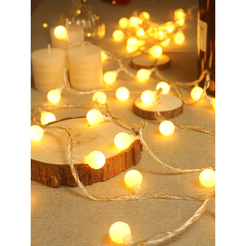 Lichterkette für den Außenbereich, 10 m, 80 LEDs, batteriebetrieben, LED-Lichterkette, wasserdicht IP65, Schlafzimmer, Weihnachtsdekoration (Warmweiß)