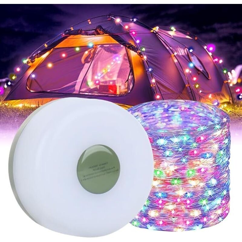 Lichterkette für drinnen und draußen, wasserdicht, 30 LEDs, Camping-Lichterkette mit 8 m langer Lichterkette mit 5 Modi für Weihnachtsbaum, Garten,