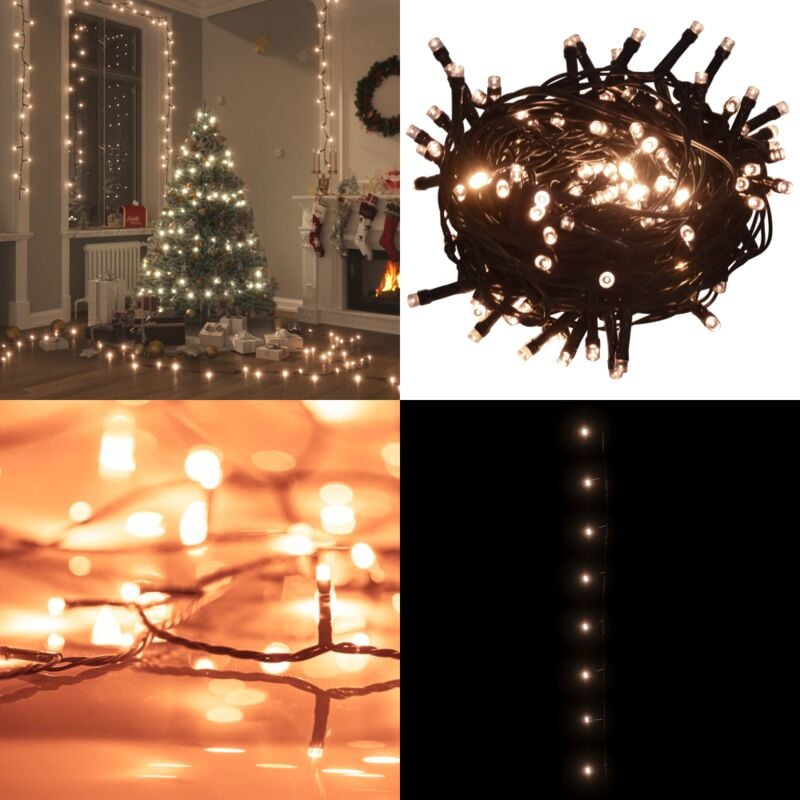 Lichterkette mit 2000 LEDs Indoor & Outdoor 200m IP44 Warmweiß - Weihnachtsdeko - Lichterkette - LED-Beleuchtung - Outdoor-Beleuchtung