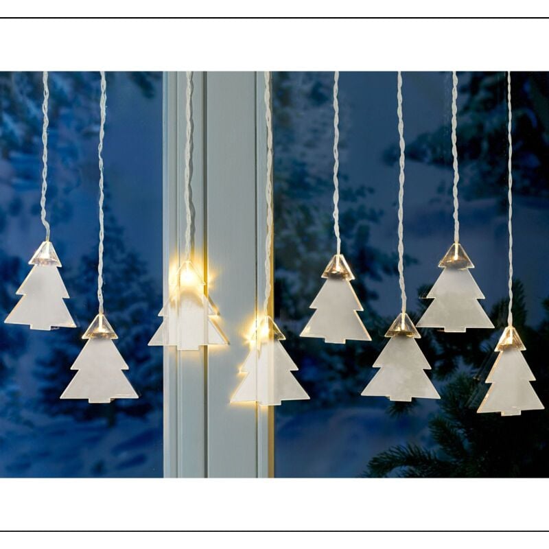Buri - Lichterkette Tannenbäume 8 led Weihnachtsbeleuchtung Weihnachtsdeko Winterdeko