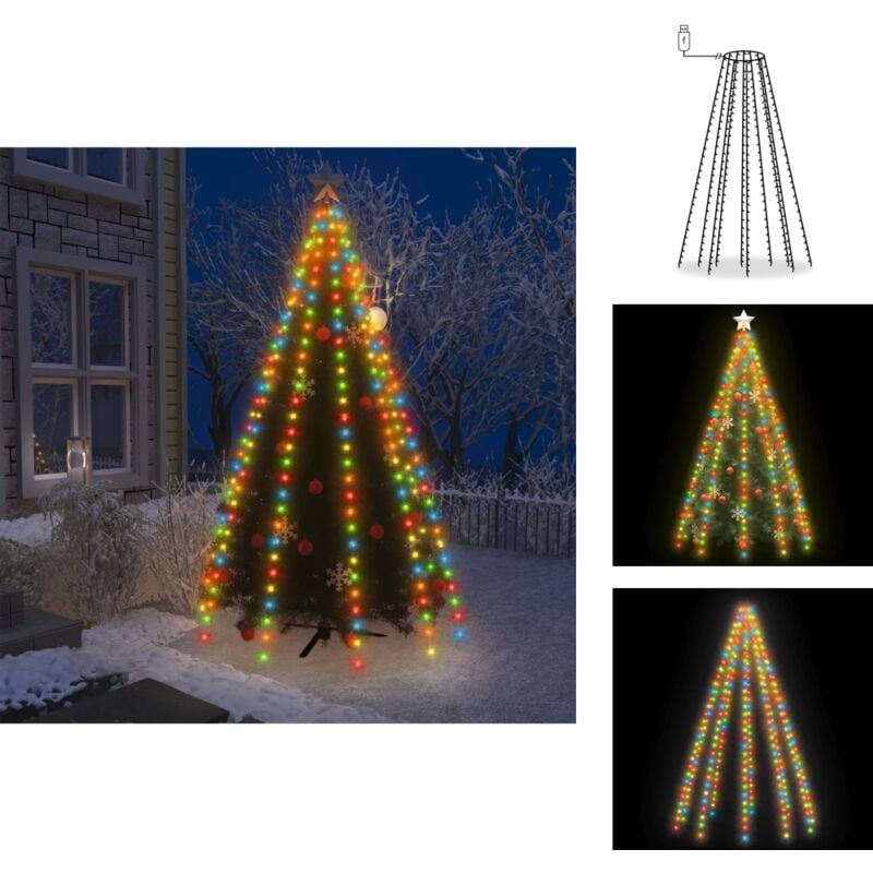 Lichtschläuche & Lichterketten - Living Weihnachtsbaum-Lichternetz mit 300 LEDs Mehrfarbig 300 cm - Mehrfarbig