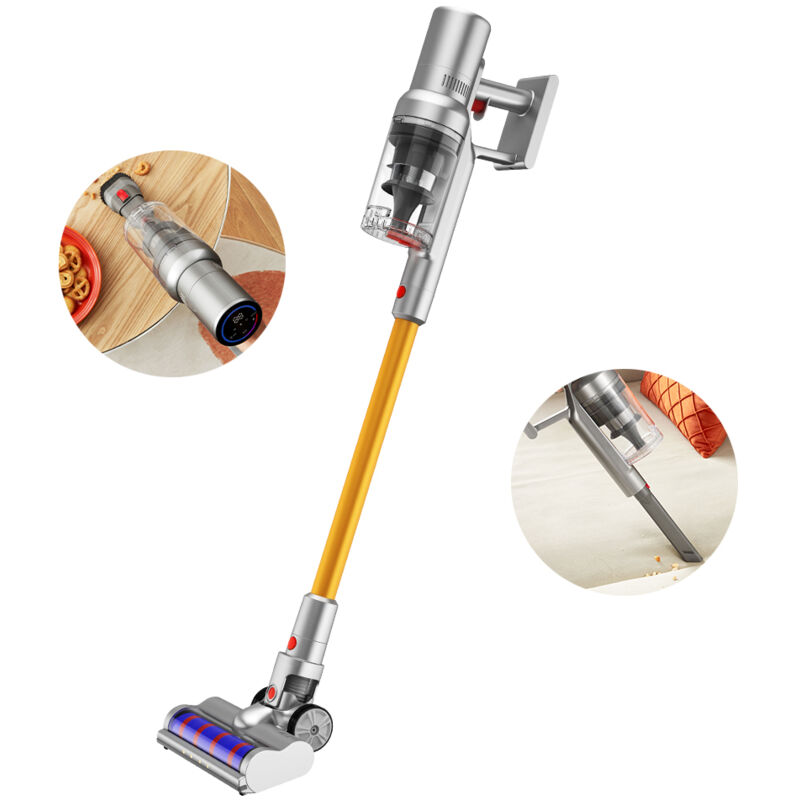 I10 Akku-Besenstaubsauger, 27000 Pa, 2200-mAh-Akku, für Teppiche, Hartböden, Auto- und Tierhaare, intelligente Stauberkennung, automatische