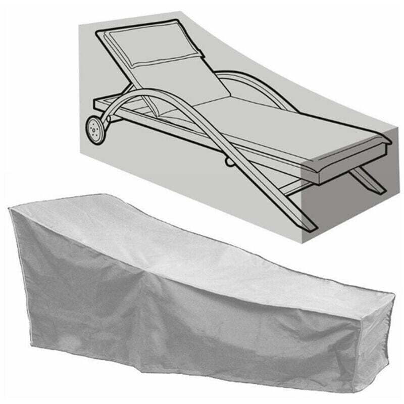 Liegestuhl-Abdeckung, wasserdichte Schutzhülle für Garten-Liegestuhl, 208 x 76 x 41/79 cm