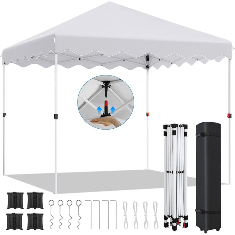 Pavillon 3x3m,One Push Faltpavillon Wasserdicht Stabil,Pop up Faltbar Gartenzelt mit 420D Oxford,Partyzelt uv Schutz 50+,Gartenpavillon