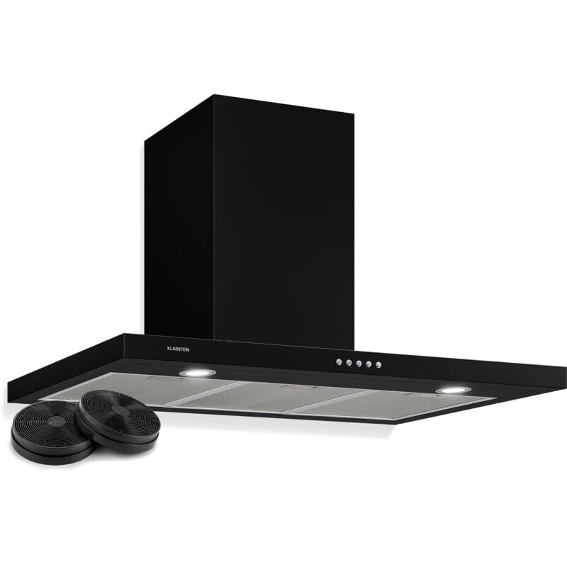Klarstein - Limelight Dunstabzugshaube 90cm Wandhaube 600m³/h schwarz