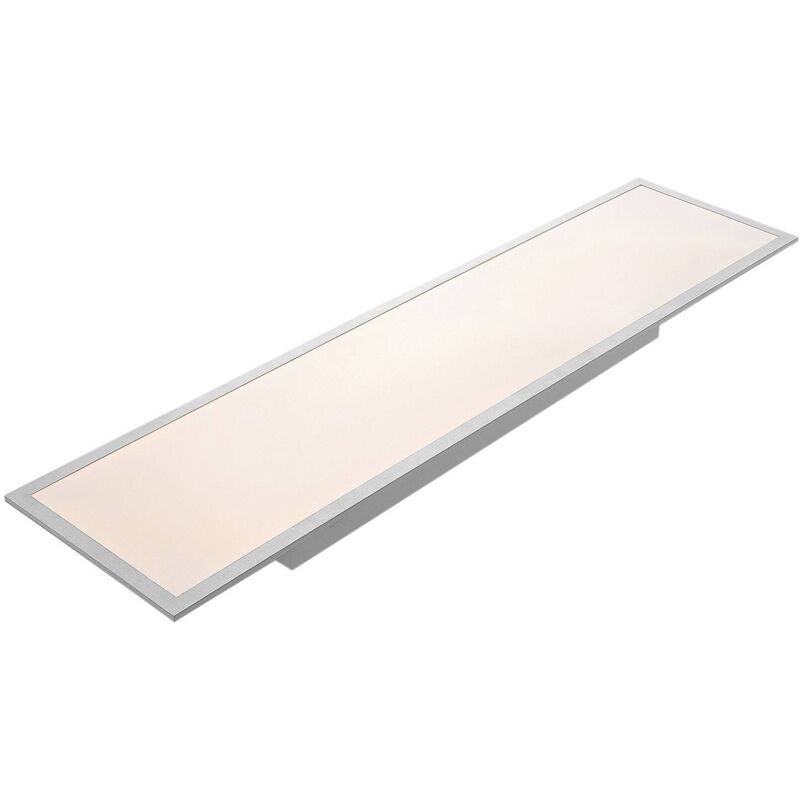 Neuwertig] Lindby Stenley Led Panel Deckenlampe Deckenlampe Lampe 119 x 29 Cm Weiß Silber B-Ware