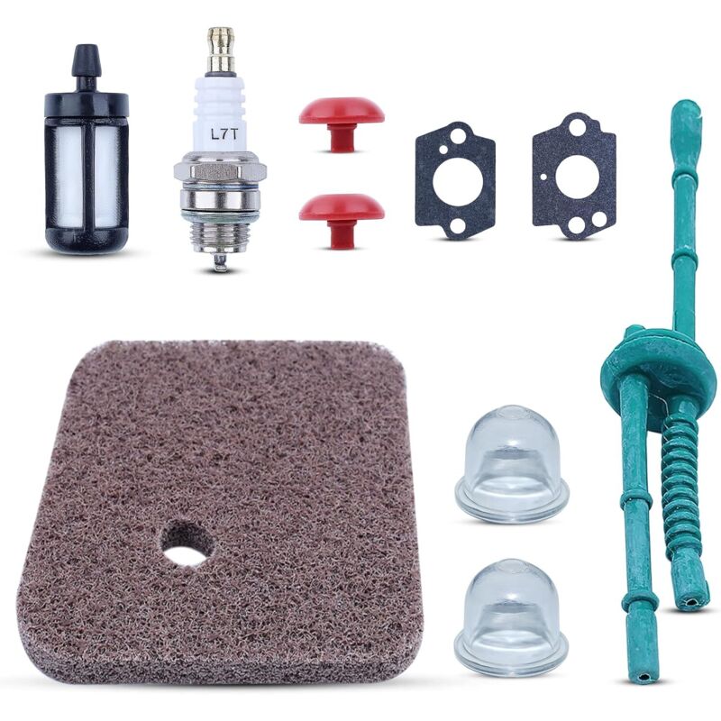 LinDuxe 10-teiliges Rückschlagventil-Set, Ersatzteile für Stihl FS38 FS45 FS46 FS55 HL45 FC55 Motorsense mit [Luftfilter, Ansaugpumpe,