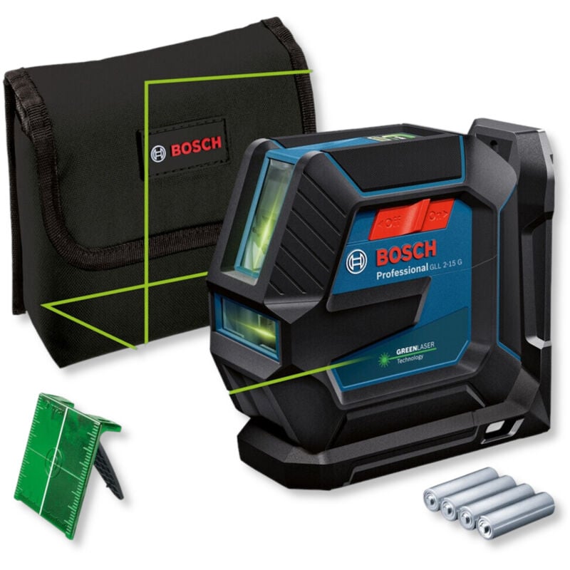 Bosch Linienlaser gll 2-15 g mit Universalhalter lb 10 in Schutztasche