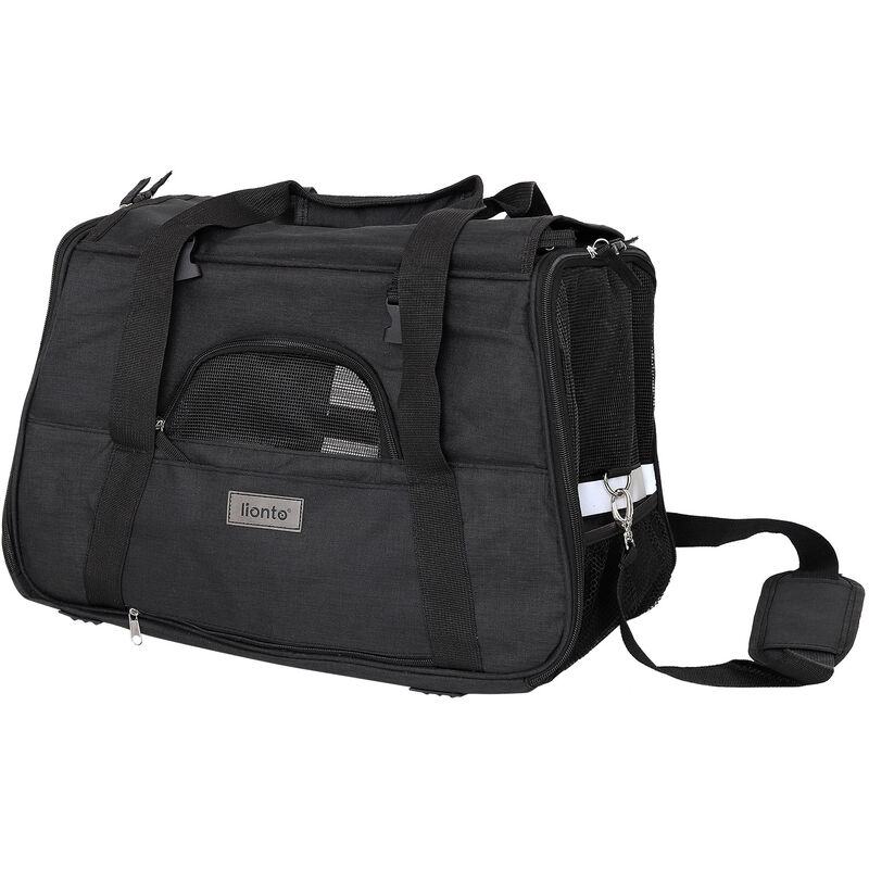 Faltbare Hundetasche Hundebox Reisetasche für Haustiere Hundetransportbox Flugzeugtasche für Hunde Schwarz - Lionto